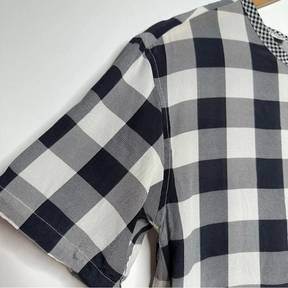 Equipment Gray Buffalo Check Logan 100% Silk Blouse Size XS - Picture 6 of 9